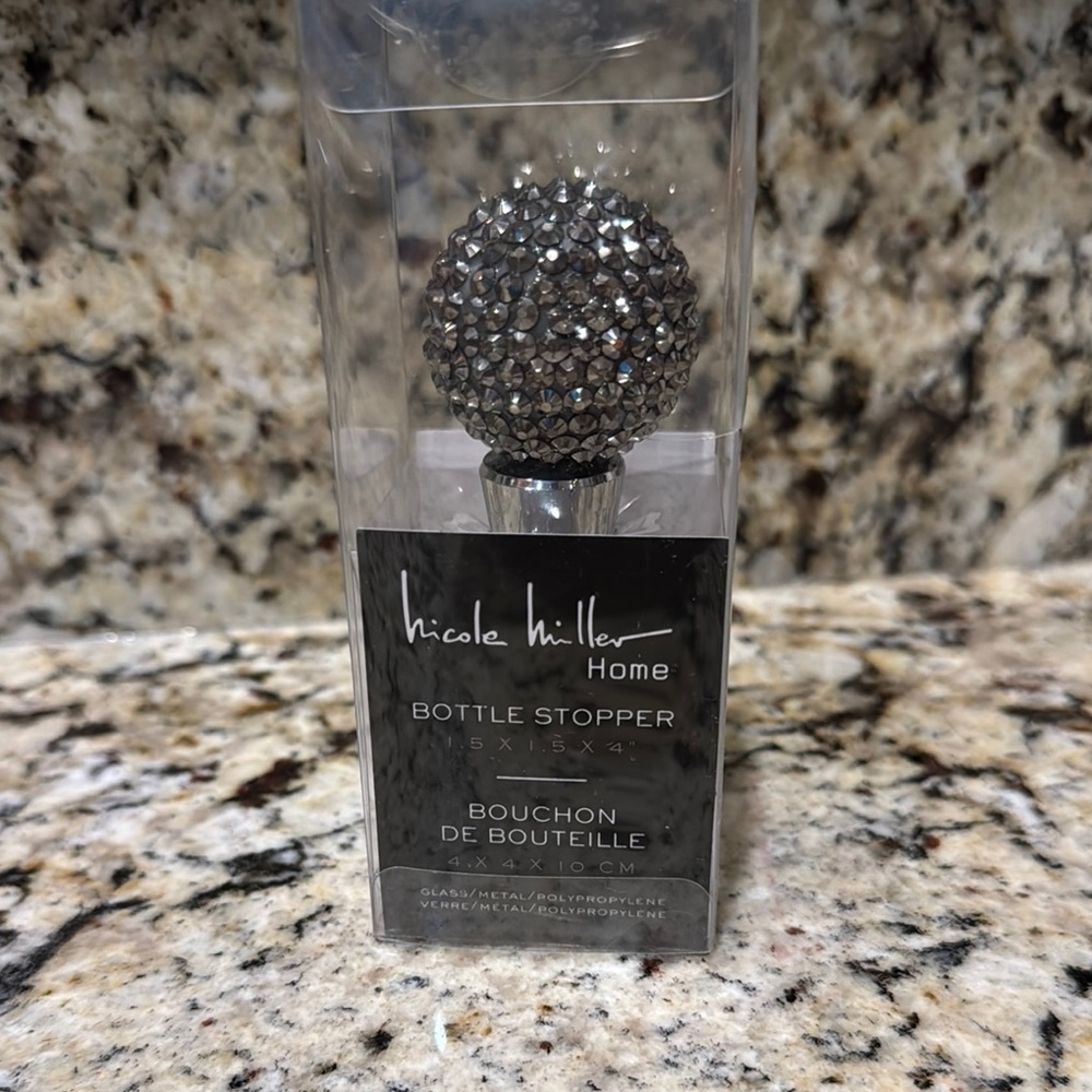 Nicole Miller Home Silver Bottle Stopper